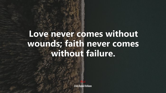 Love never comes without wounds; faith never comes without failure. | Erwin Raphael McManus quote