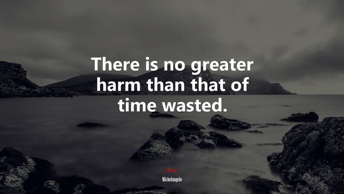 There is no greater harm than that of time wasted. | Michelangelo quote