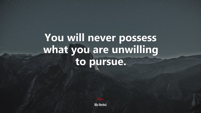 You will never possess what you are unwilling to pursue. | Mike Murdock quote