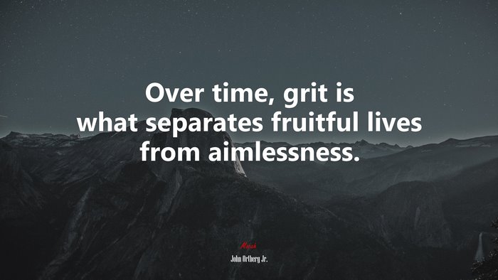 Over time, grit is what separates fruitful lives from aimlessness. | John Ortberg Jr. quote