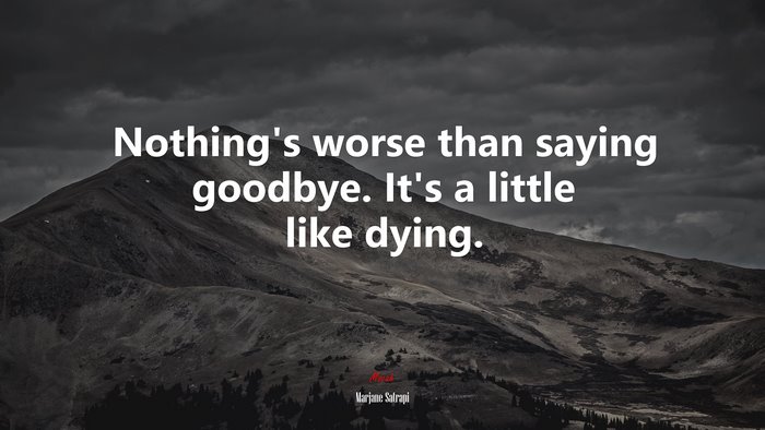 Nothing’s worse than saying goodbye. It’s a little like dying. | Marjane Satrapi quote