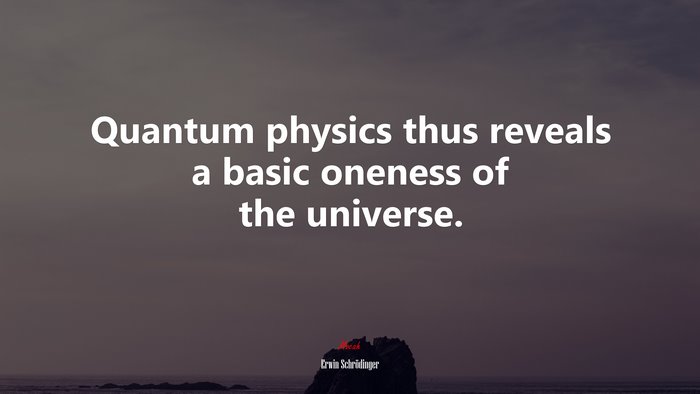 Quantum physics thus reveals a basic oneness of the universe. | Erwin Schrödinger quote