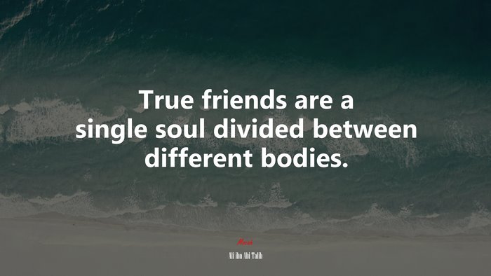 True friends are a single soul divided between different bodies. | Ali ibn Abi Talib quote