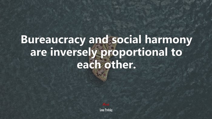 Bureaucracy and social harmony are inversely proportional to each other. | Leon Trotsky quote