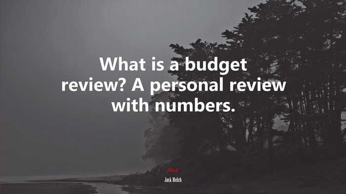 What is a budget review? A personal review with numbers. | Jack Welch quote