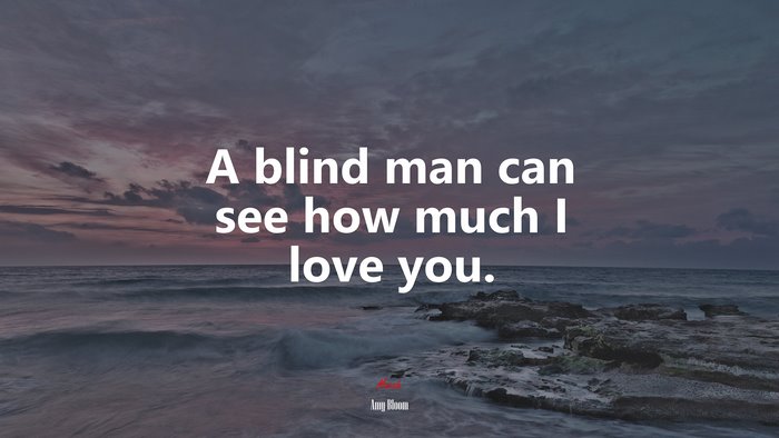 A blind man can see how much I love you. | Amy Bloom quote