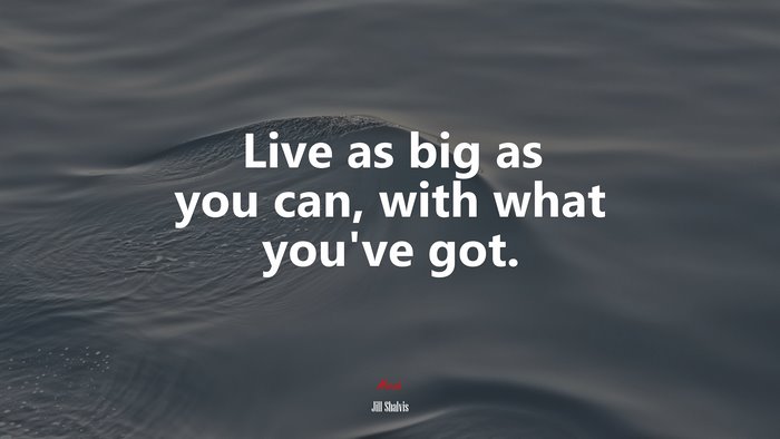 Live as big as you can, with what you’ve got. | Jill Shalvis quote