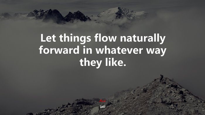 Let things flow naturally forward in whatever way they like. | Laozi quote
