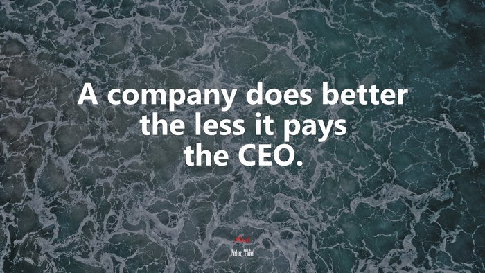 A company does better the less it pays the CEO. | Peter Thiel quote