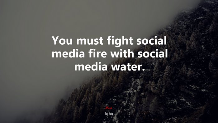 You must fight social media fire with social media water. | Jay Baer quote