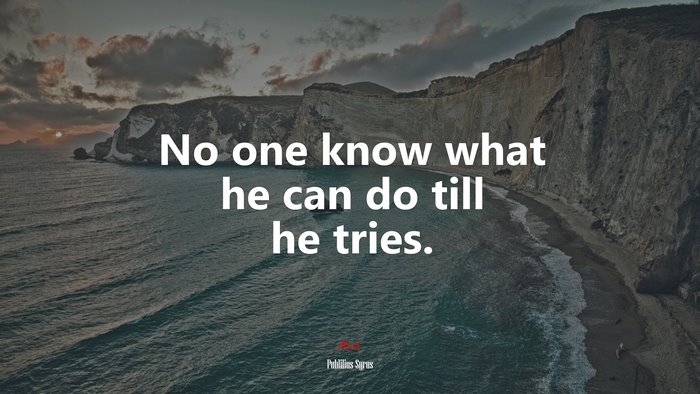 No one know what he can do till he tries. | Publilius Syrus quote