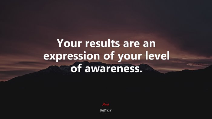 Your results are an expression of your level of awareness. | Bob Proctor quote