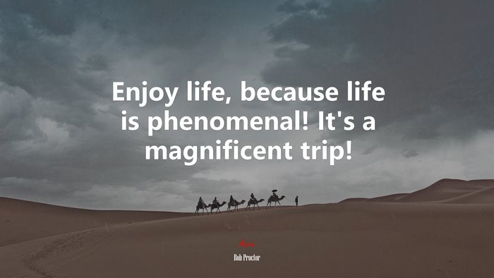 Enjoy life, because life is phenomenal! It’s a magnificent trip! | Bob Proctor quote