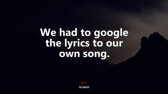 We had to google the lyrics to our own song. | Alex Gaskarth quote