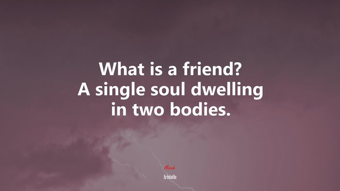 What is a friend? A single soul dwelling in two bodies. | Aristotle quote