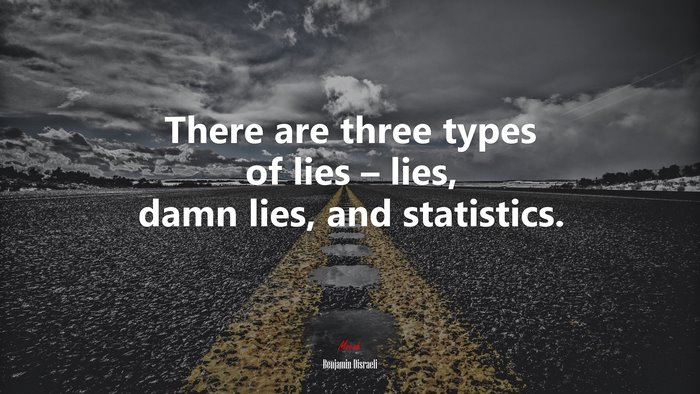 There are three types of lies – lies, damn lies, and statistics. | Benjamin Disraeli quote