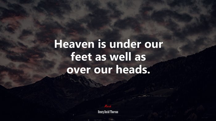 Heaven is under our feet as well as over our heads. | Henry David Thoreau quote