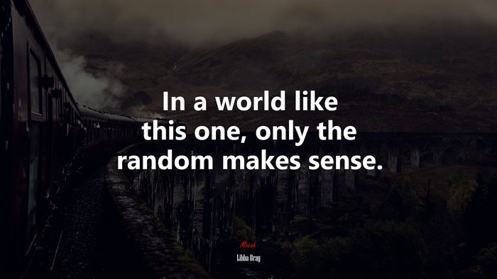 In a world like this one, only the random makes sense. | Libba Bray quote