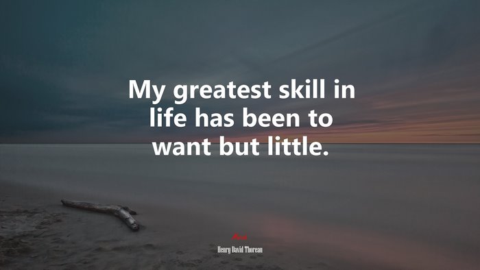 My greatest skill in life has been to want but little. | Henry David Thoreau quote