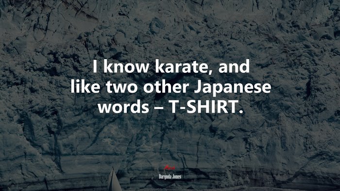 I know karate, and like two other Japanese words – T-SHIRT. | Darynda Jones quote