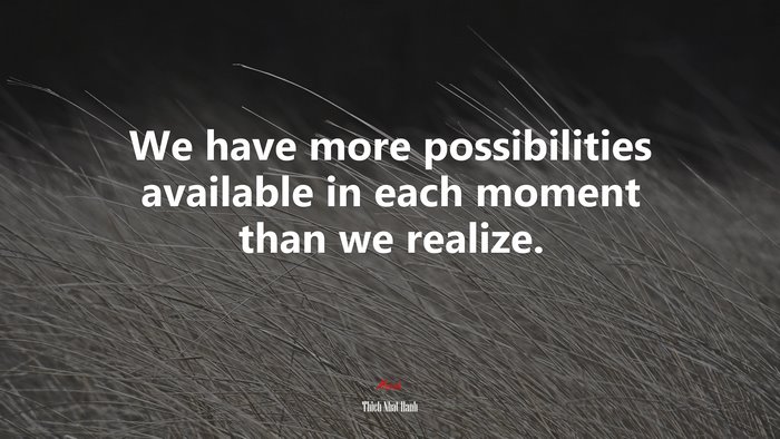 We have more possibilities available in each moment than we realize. | Thich Nhat Hanh quote
