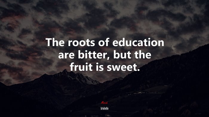 The roots of education are bitter, but the fruit is sweet. | Aristotle quote