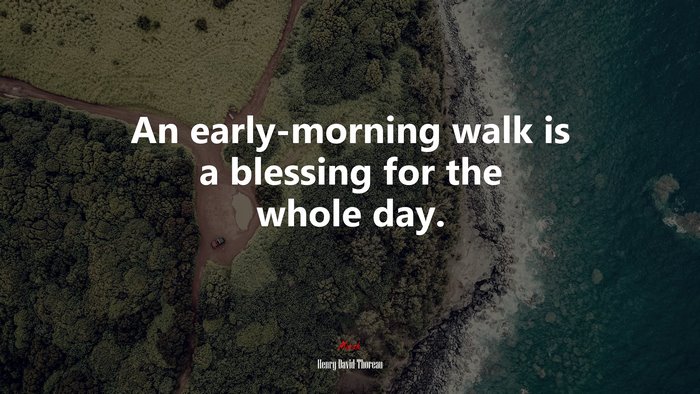 An early-morning walk is a blessing for the whole day. | Henry David Thoreau quote