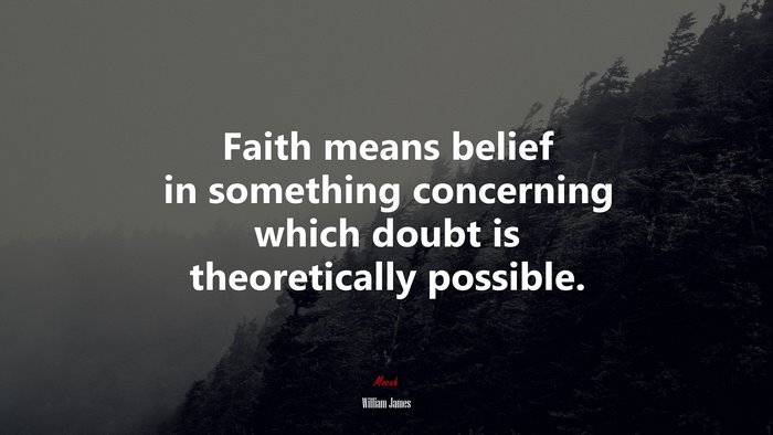 Faith means belief in something concerning which doubt is theoretically possible. | William James quote