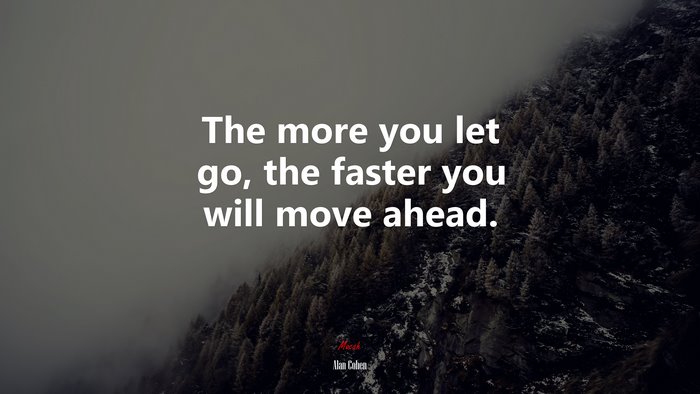 The more you let go, the faster you will move ahead. | Alan Cohen quote