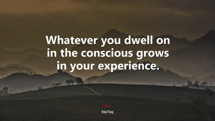 Whatever you dwell on in the conscious grows in your experience. | Brian Tracy quote