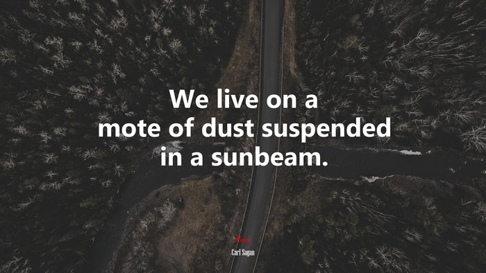 We live on a mote of dust suspended in a sunbeam. | Carl Sagan quote