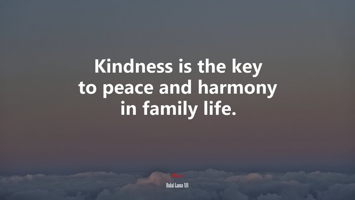 Kindness is the key to peace and harmony in family life. | Dalai Lama XIV quote