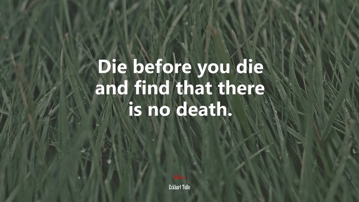 Die before you die and find that there is no death. | Eckhart Tolle quote