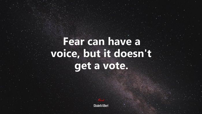 Fear can have a voice, but it doesn’t get a vote. | Elizabeth Gilbert quote