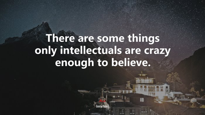 There are some things only intellectuals are crazy enough to believe. | George Orwell quote