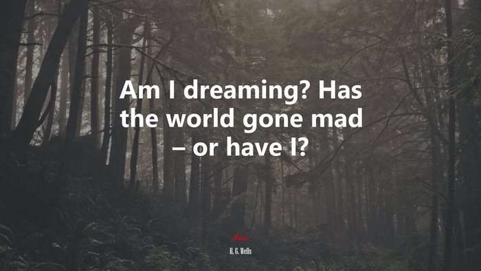 Am I dreaming? Has the world gone mad – or have I? | H. G. Wells quote