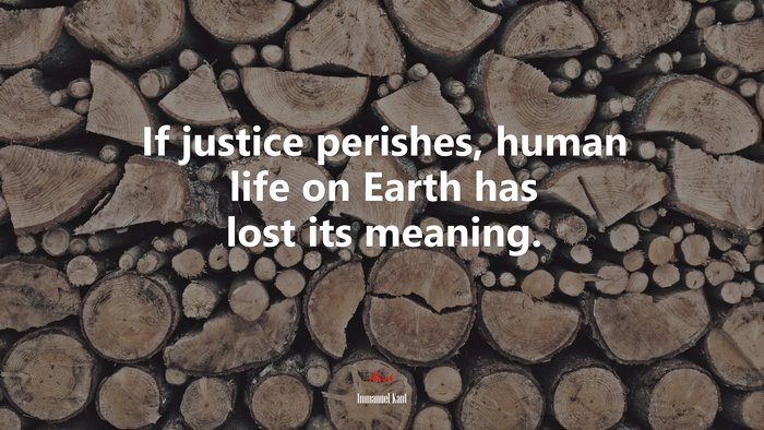 If justice perishes, human life on Earth has lost its meaning. | Immanuel Kant quote