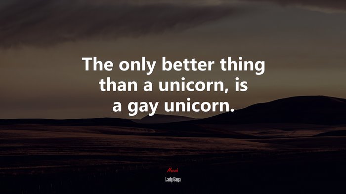 The only better thing than a unicorn, is a gay unicorn. | Lady Gaga quote