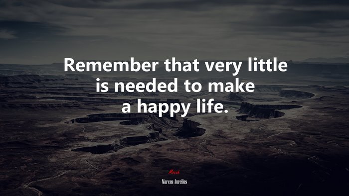 Remember that very little is needed to make a happy life. | Marcus Aurelius quote