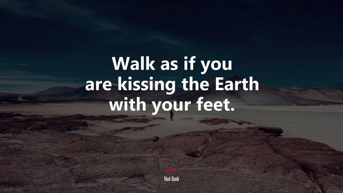 Walk as if you are kissing the Earth with your feet. | Nhat Hanh quote