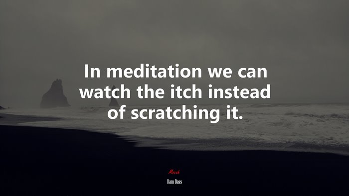 In meditation we can watch the itch instead of scratching it. | Ram Dass quote
