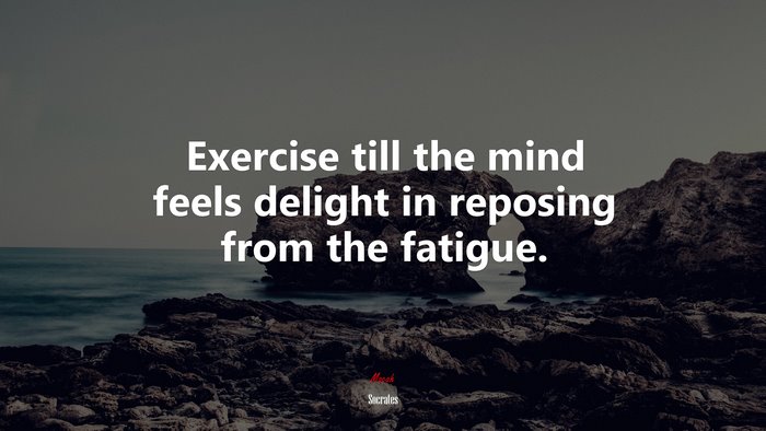 Exercise till the mind feels delight in reposing from the fatigue. | Socrates quote