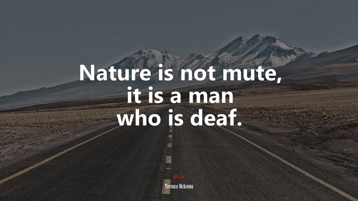 Nature is not mute, it is a man who is deaf. | Terence McKenna quote