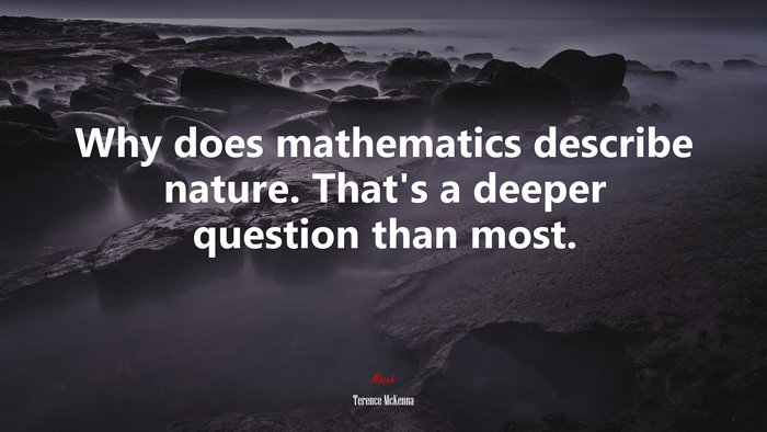 Why does mathematics describe nature. That’s a deeper question than most. | Terence McKenna quote