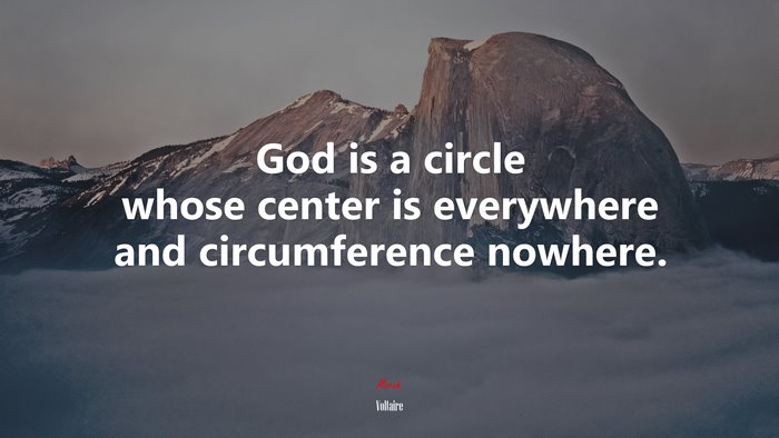God is a circle whose center is everywhere and circumference nowhere. | Voltaire quote