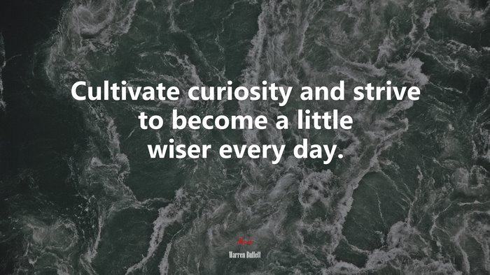 Cultivate curiosity and strive to become a little wiser every day. | Warren Buffett quote
