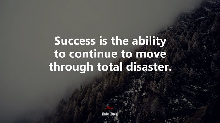 Success is the ability to continue to move through total disaster. | Winston Churchill quote