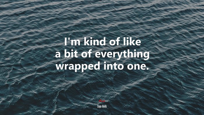I’m kind of like a bit of everything wrapped into one. | Zayn Malik quote