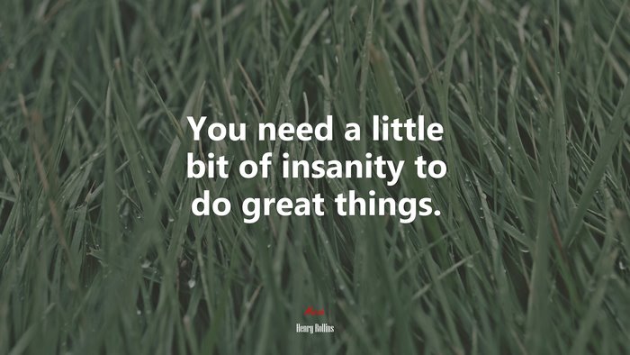 You need a little bit of insanity to do great things. | Henry Rollins quote