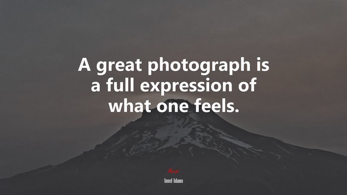 A great photograph is a full expression of what one feels. | Ansel Adams quote